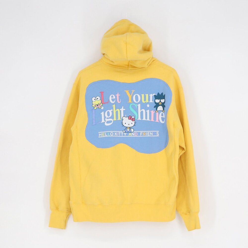 Hello Kitty Upcycled Reworked Custom Yellow Hoodie Size L - Picture 2 of 5